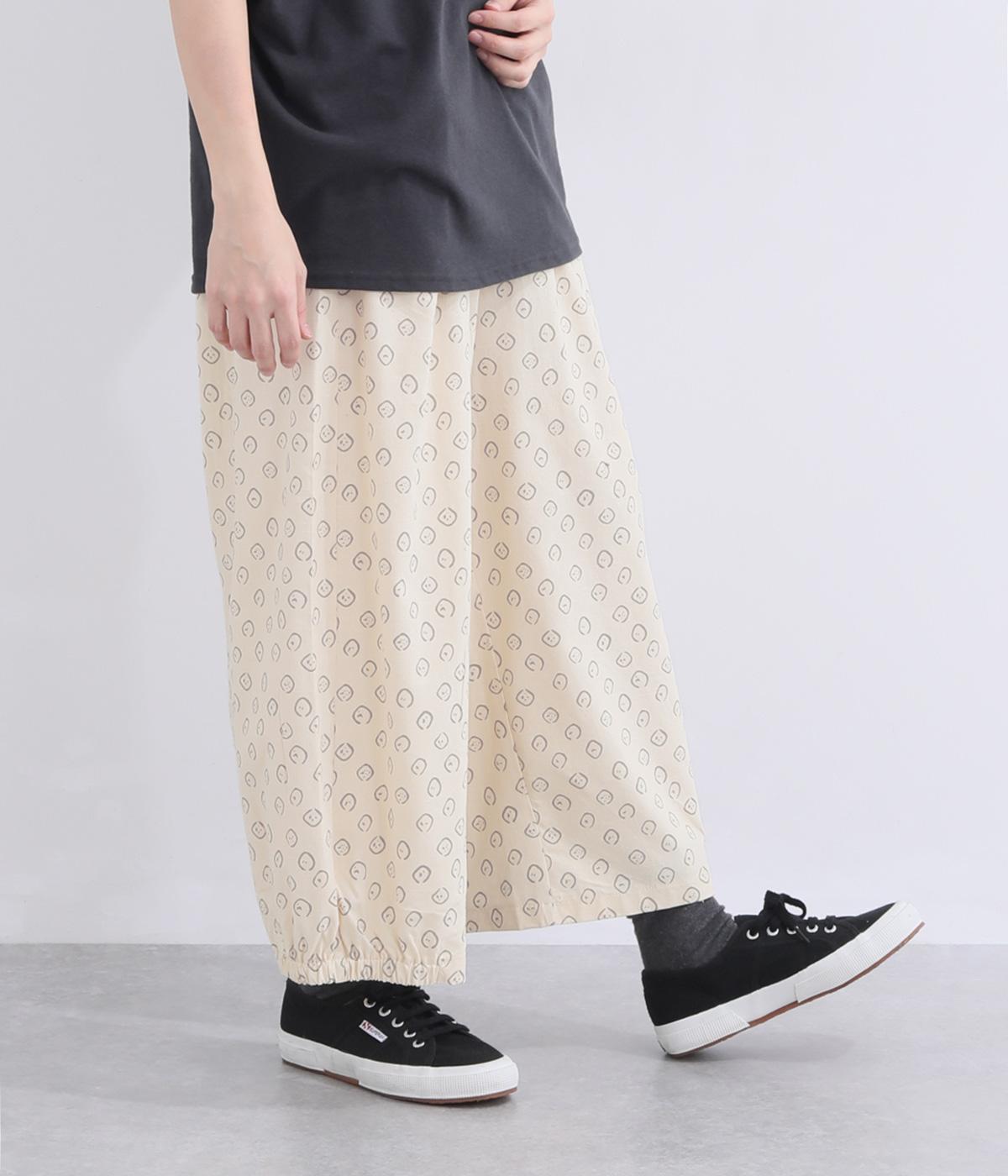 変形ドット　前ポケットパンツ(ナチュラル-F)