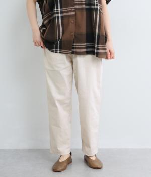 定番ボトム　コットンテーパードパンツ(ホワイト-F)