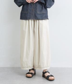 定番ボトム　コットンナチュラルパンツ(ホワイト-F)