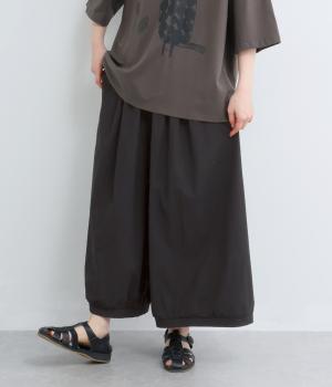 定番ボトム　コットンナチュラルパンツ(ブラック-F)