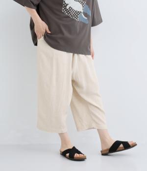 リネンレーヨン　アンクル丈パンツ(ナチュラル-F)