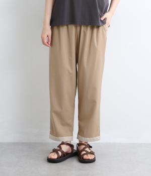 コットンリネン裾ポケット配色パンツ