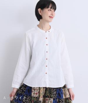 コットンダブルガーゼシャツ(ホワイト-F)