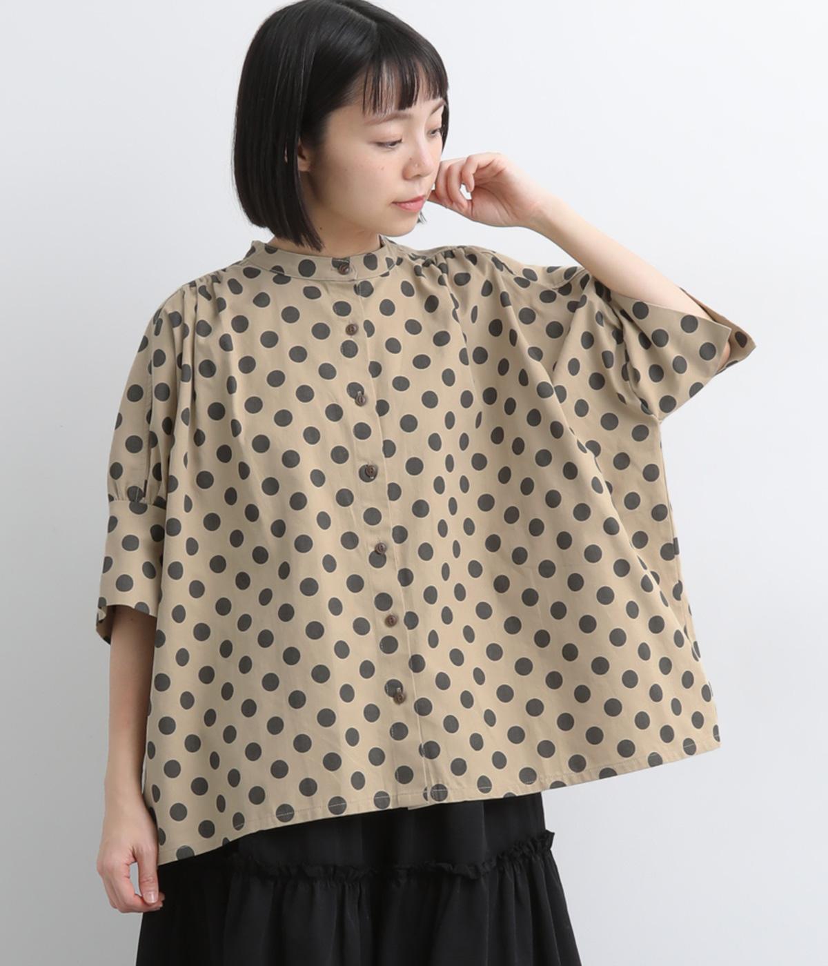 ビッグドット　ドルマンスリーブブラウス(ナチュラル-F)
