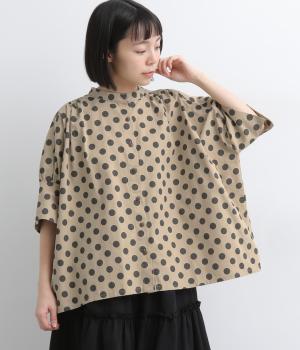 ビッグドット　ドルマンスリーブブラウス(ナチュラル-F)