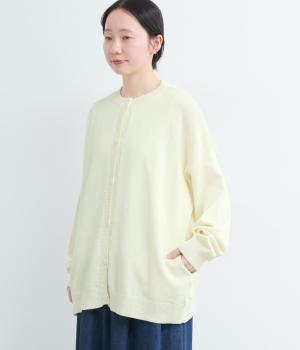 スタンドカラー　ニットカーディガン(ナチュラル-F)