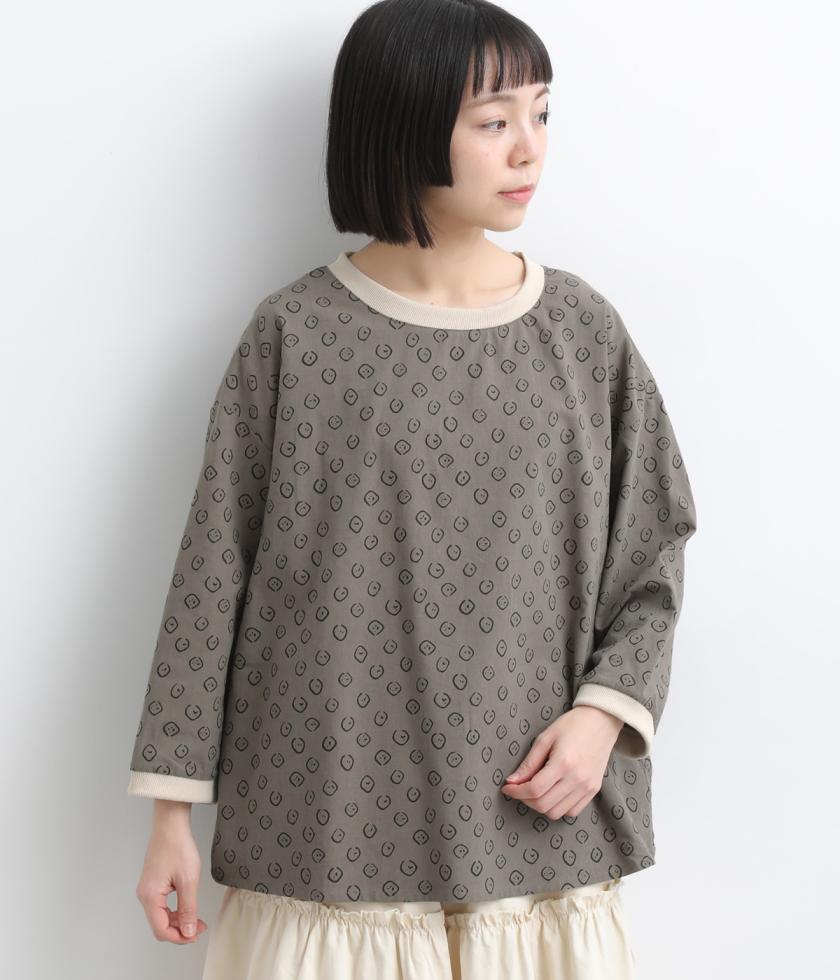 変形ドット　7分袖プルオーバー