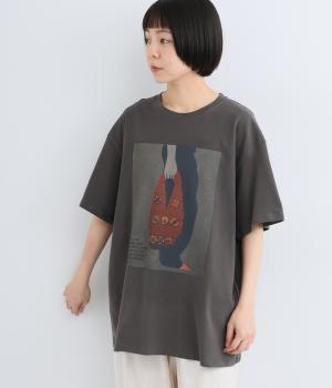 コットン買い物行く途中　Tシャツ(ネイビー-F)