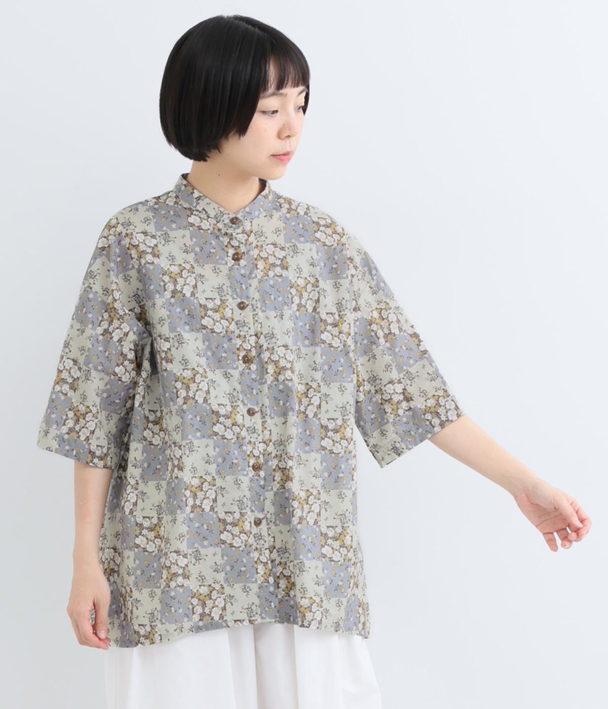 FLOWERパッチワーク 後タックふわシャツ｜COLORK（カラック）の商品詳細