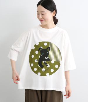 ポケットの中の犬Tシャツ(ホワイト-F)