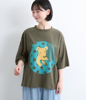 ポケットの中の犬Tシャツ(チャコール-F)