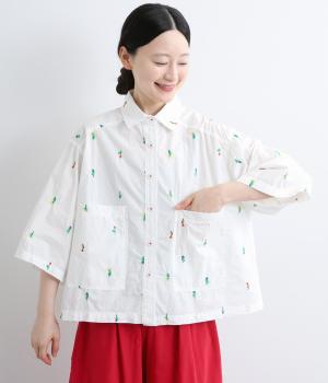 刺繍ポケットシャツ(ホワイト-F)