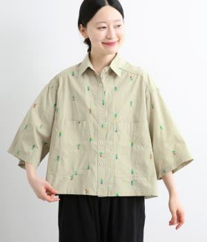 刺繍ポケットシャツ(グレー-F)
