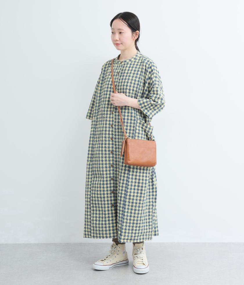 もこもこギンガム　ビッグポケットワイドワンピース