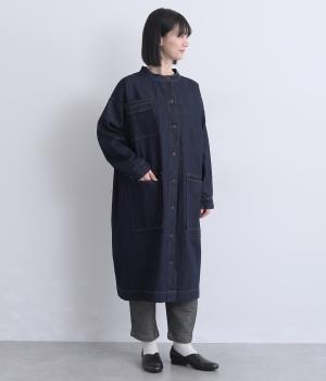 柔らかデニム　ワークワンピースジャケット