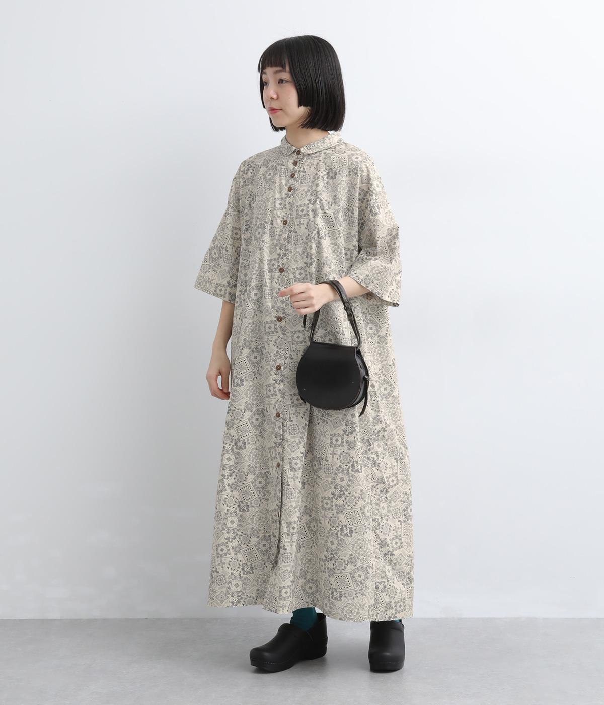 プチラウンドカラーワイドワンピース(ナチュラル-F)