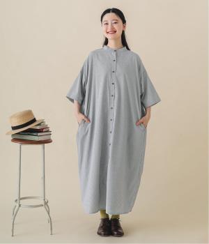 ドットギンガムバックギャザーワンピース