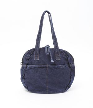 デニム丸型BAG（ブルー・F）