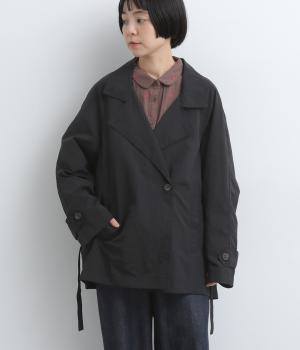 ナイロントレンチショートジャケット（ブラック・F）