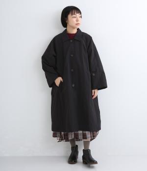 ナイロンナチュラルロングジャケット（ブラック・F）
