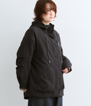 シャカシャカ　ミドルフードジャケット（ブラック・F）