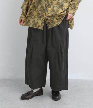 USEDツイル　斜めギャザーパンツ（ブラック・F）