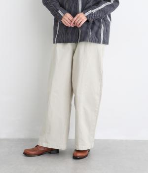 ユーズド風　タックワイドパンツ（ナチュラル・F）