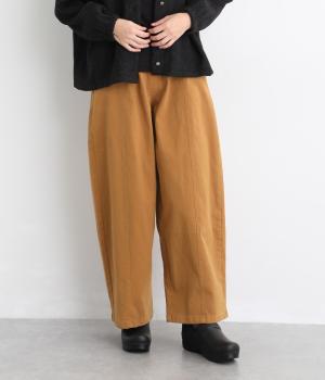 ユーズド風　タックワイドパンツ（キャメル・F）