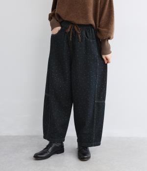 ドットデニムパンツ（ペイントドット・F）