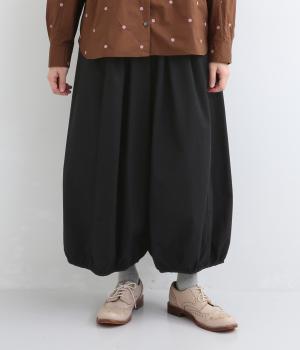 USEDツイル　裾ゴムふわっとパンツ（ブラック・F）