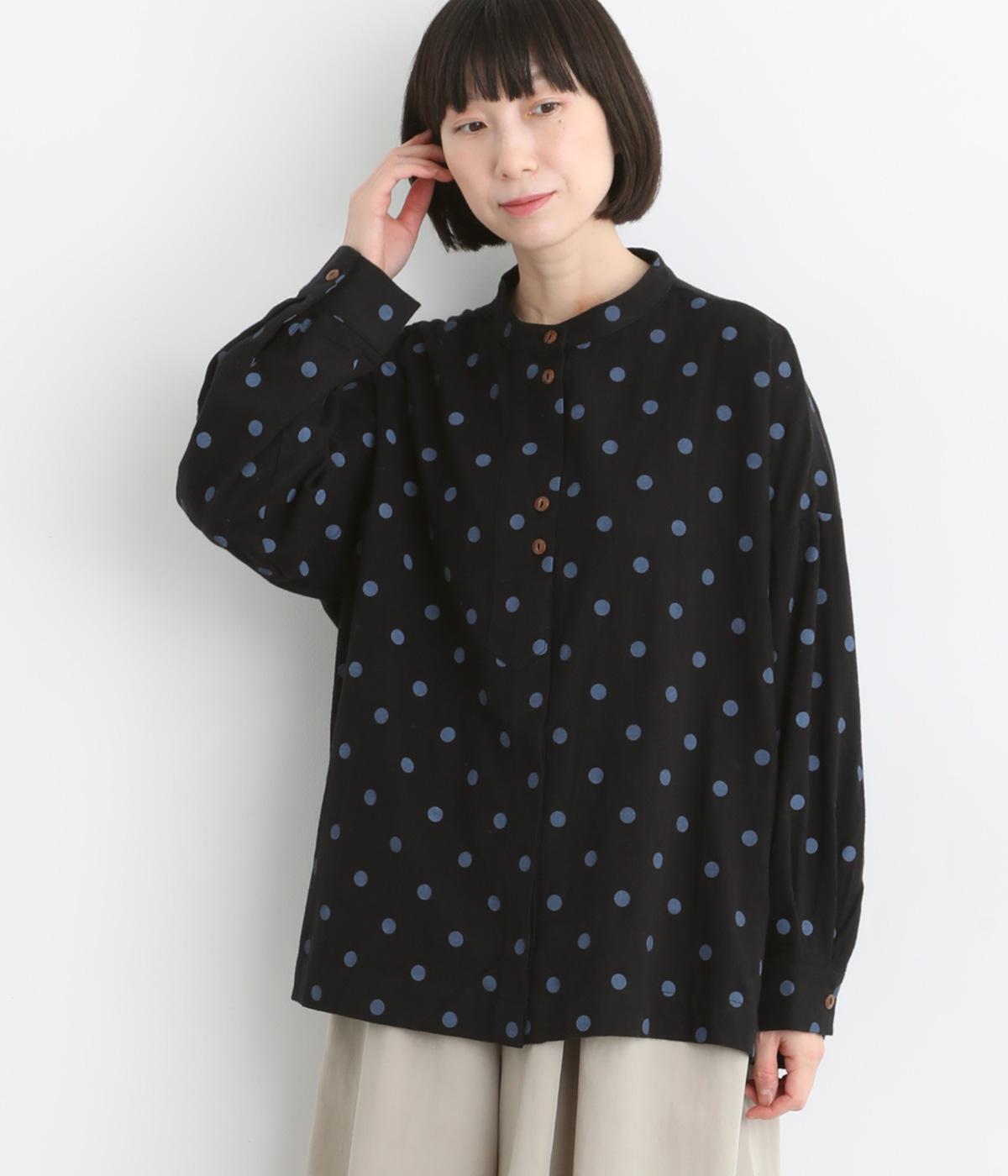 微起毛やわらかドット スタンドシャツ｜COLORK（カラック）の商品詳細