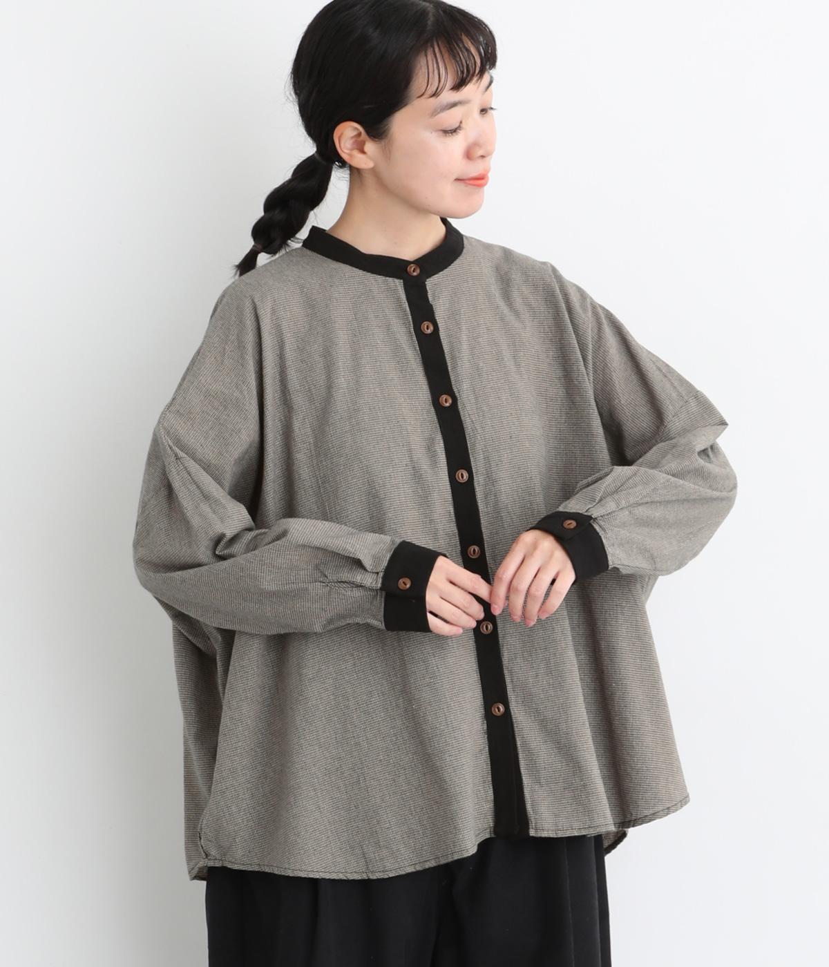 前立て襟袖配色ギャザーシャツ｜COLORK（カラック）の商品詳細