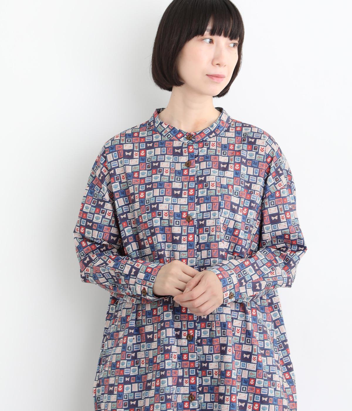 切手プリントロングワンピース｜COLORK（カラック）の商品詳細