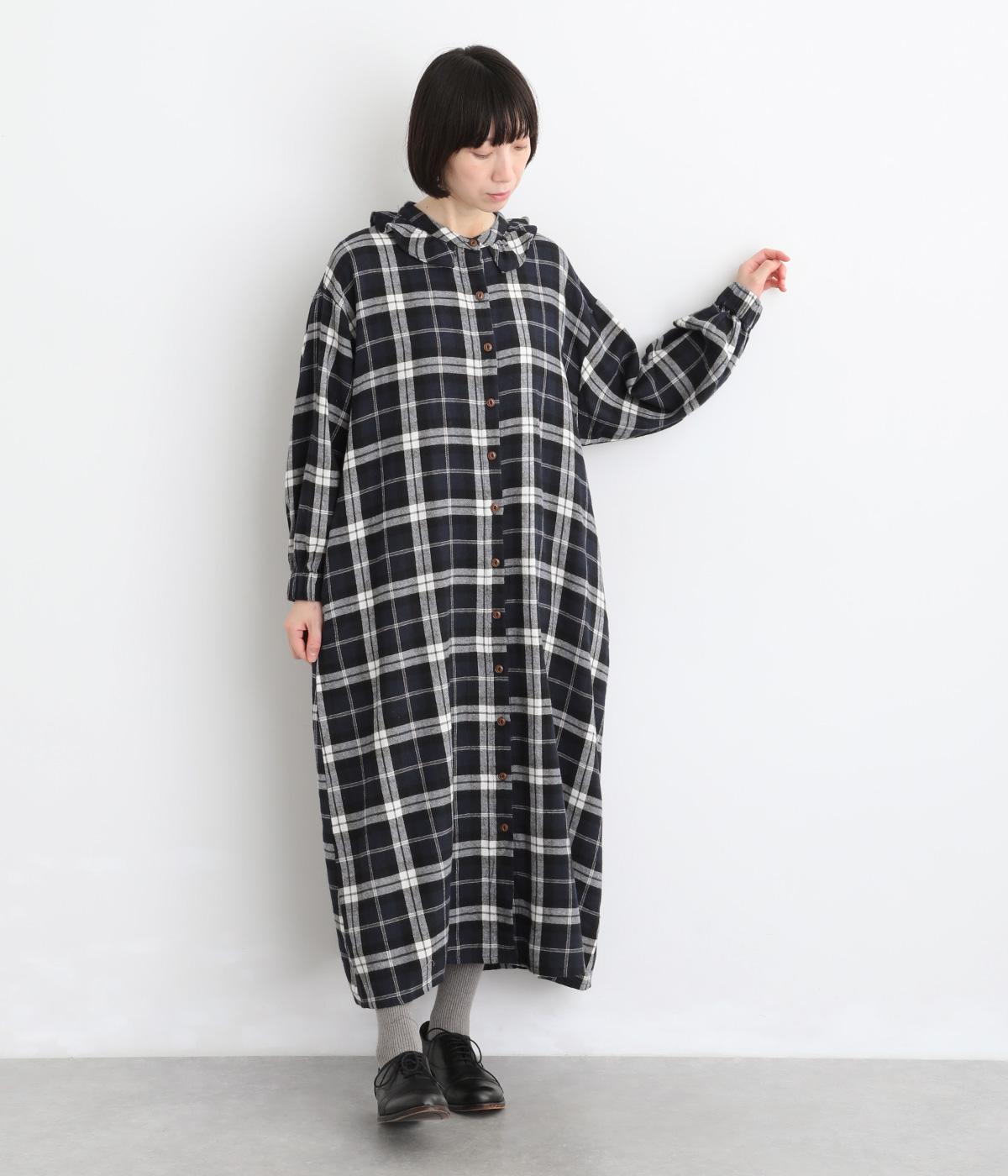 ワイドチェック フリルカラーワンピース｜COLORK（カラック）の商品詳細