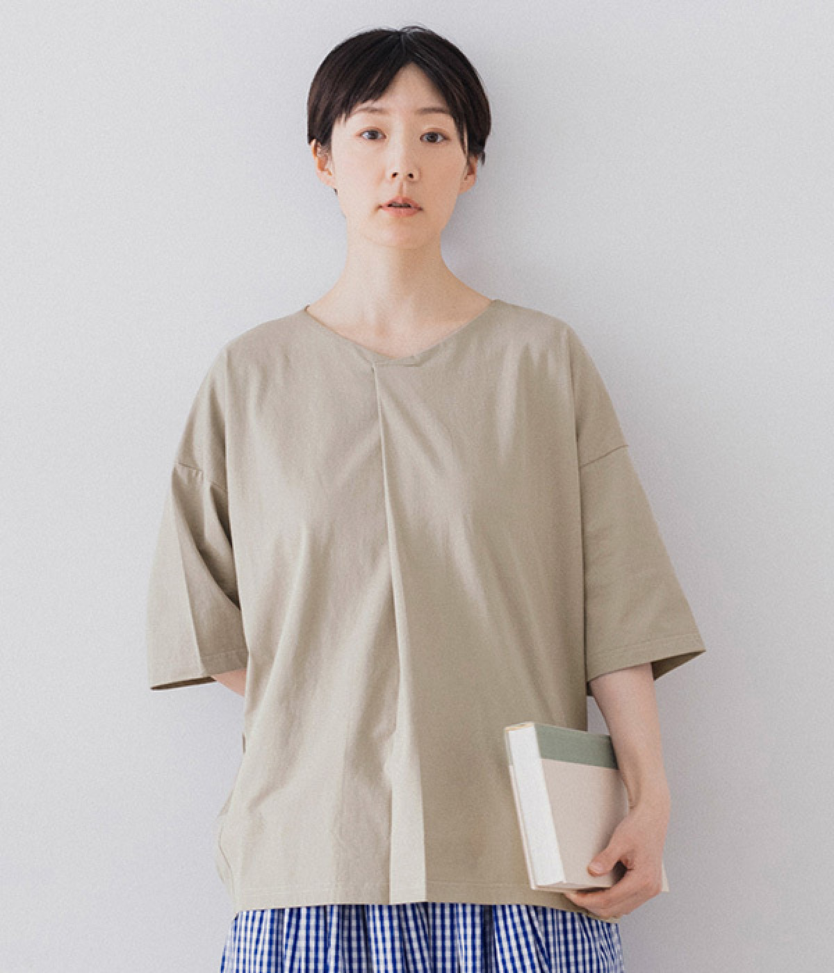 タックネックプルオーバー(グレージュ-ONESIZE)