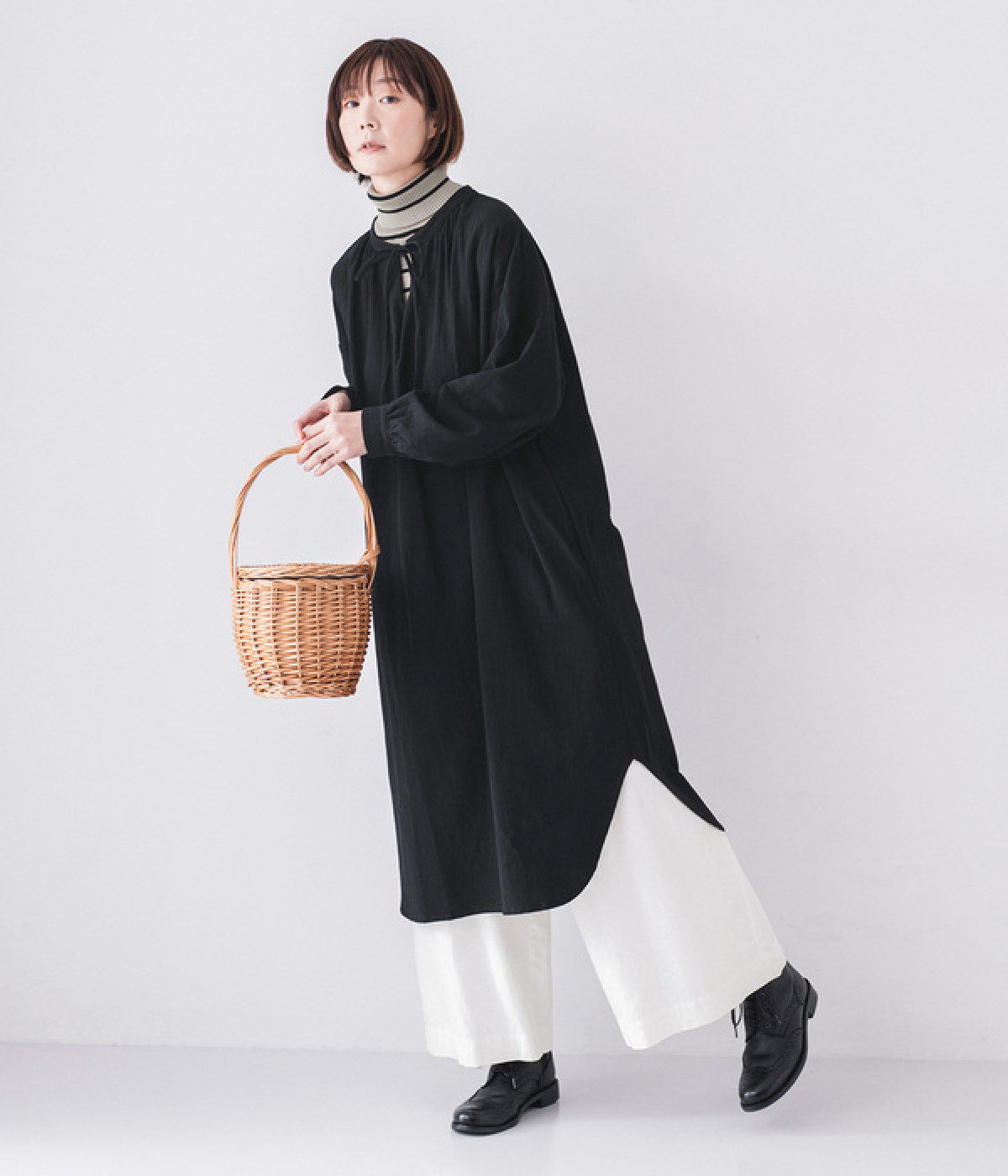 コットン サイドスリットワンピース｜&yarn（アンドヤーン）の商品詳細