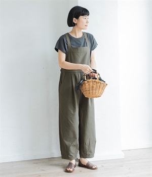 サッカー素材サロペット(カーキ-ONESIZE)