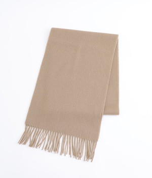 洗えるウール 無地マフラー(モカ-ONESIZE)