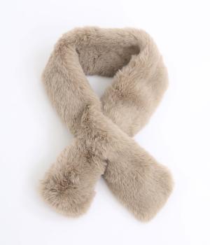 フェイクファー ミニマフラー(ベージュ-F)