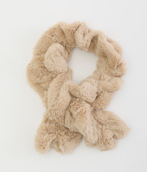 ネジネジ　ファーマフラー(ベージュ-ONESIZE)