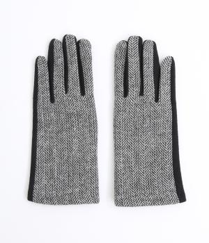 チェック切替ジャージグローブ(ブラック-F)