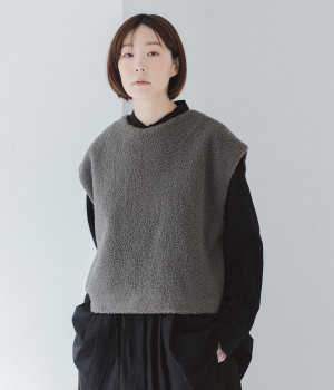 ボア2wayベスト(チャコール-ONESIZE)