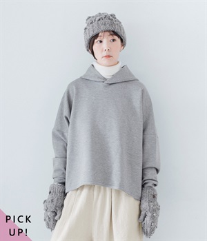 ポンチワイドパーカー(杢グレー-ONESIZE)