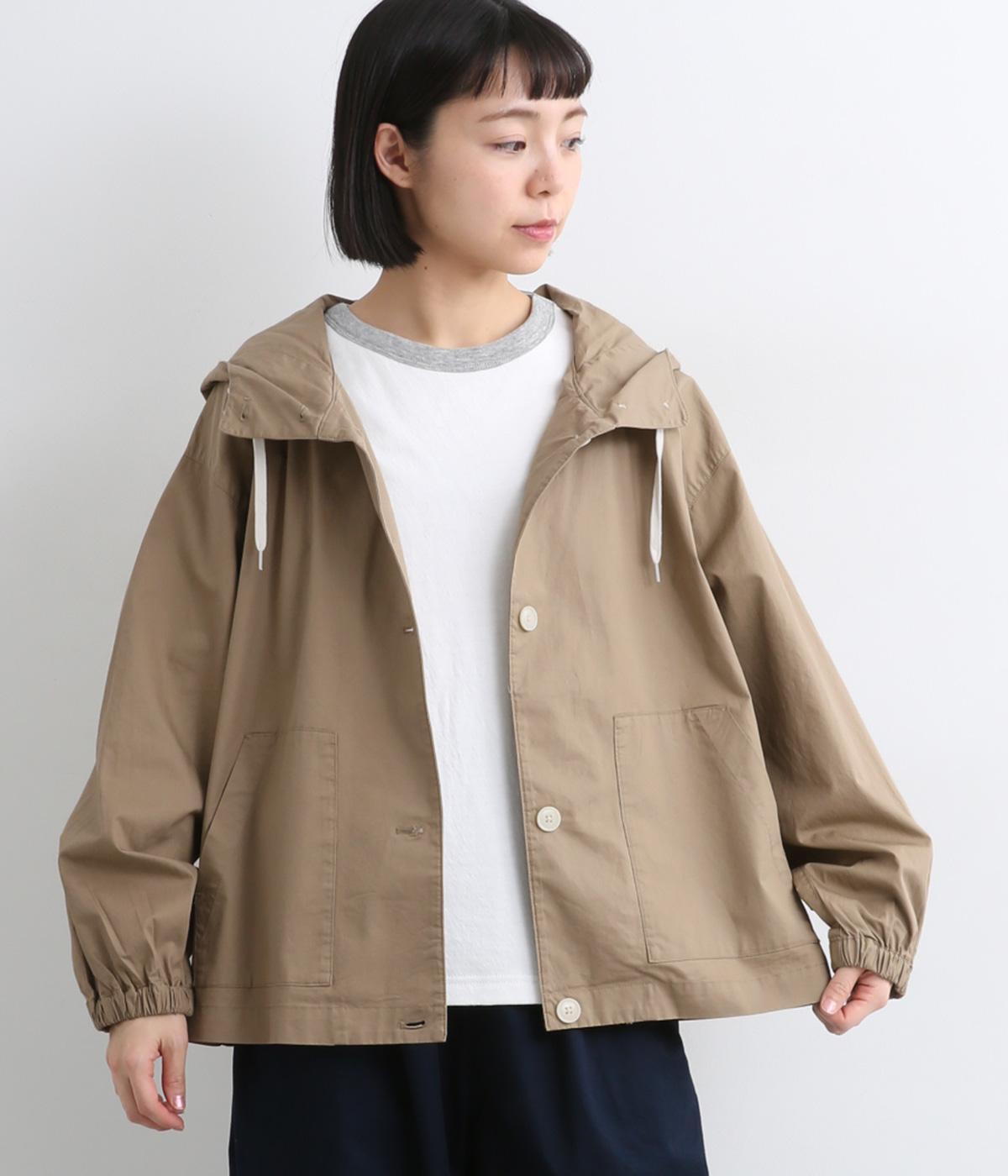 タイプライターフーデッドブルゾン(ベージュ-F)