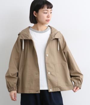 タイプライターフーデッドブルゾン(ベージュ-F)