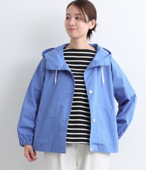 タイプライターフーデッドブルゾン(ブルー-F)