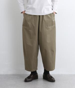 コットンツイルウエストゴムサーカスパンツ(ライトカーキ-F)