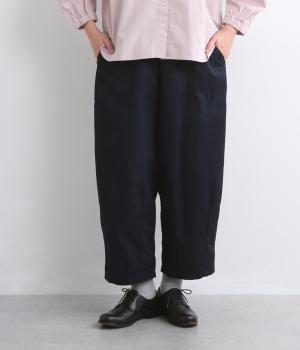 コットンツイルウエストゴムサーカスパンツ(ネイビー-F)