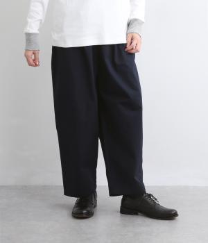 コットンツイルウエストゴムタックパンツ(ネイビー-F)
