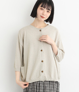 ミニループヤーン2wayカーディガン(ライトグレー-ONESIZE)